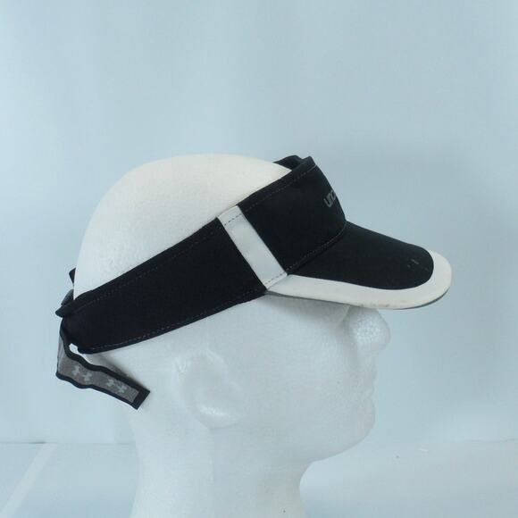 Under Armour Run Lightweight Strapback Sun Visor Cap Hat White Black Heat Gear - Picture 6 of 10